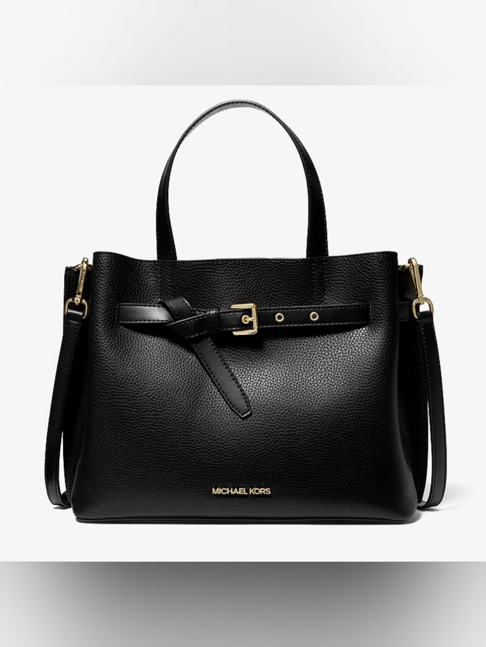 NWT Michael Kors Large Emilia Satchel; Black
